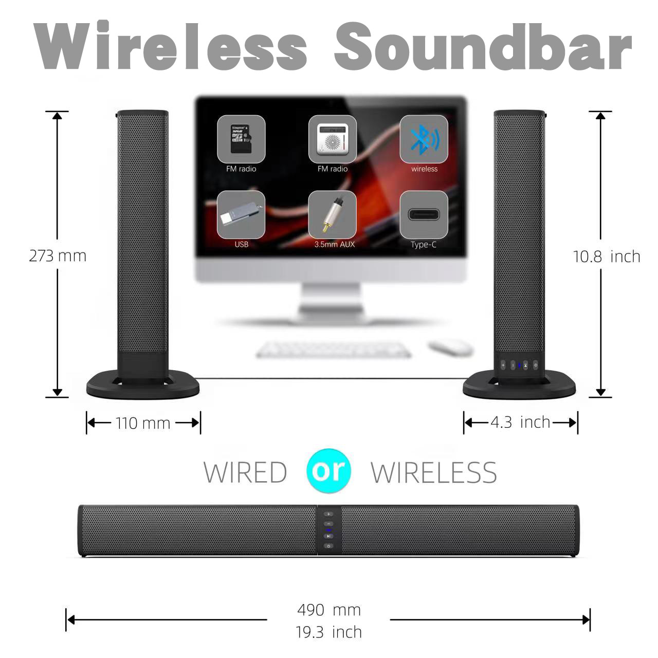 Detachable Soundbar Bluetooth  - Audio Music Spotify 评论和价格
