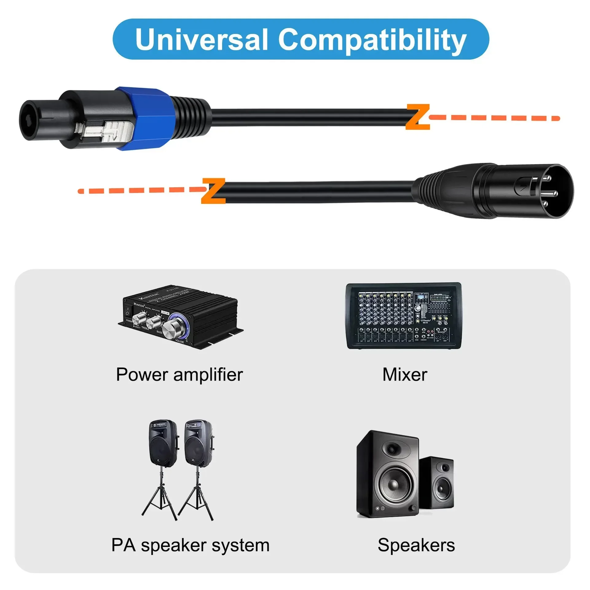 Speakon To XLR Cable Audio Jac - Audio Music Dj 评论和价格