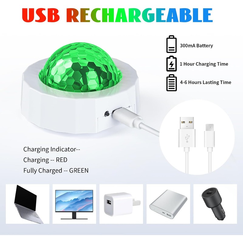 Car Disco Ball Rechargeable Ba - Audio Music Dj 评论和价格