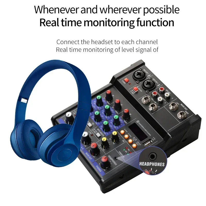 4 Channel USB Audio Mixer with - Audio Music Dj 评论和价格