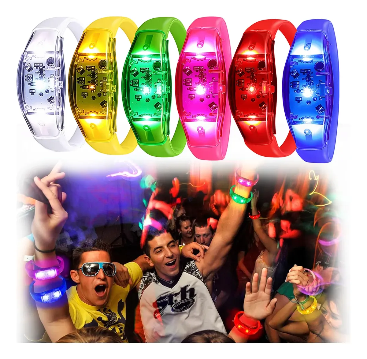 6PCS LED Bracelets Sound Activ - Audio Music Dj 评论和价格