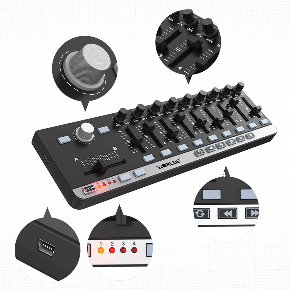 Worlde MIDI Controller EasyCon - Midi Controller Pad 评论和价格