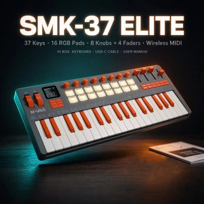 M-VAVE SMK-37 Elite MIDI Keybo - Midi Controller Pad 评论和价格