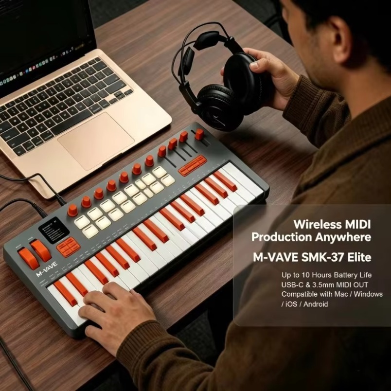 M-VAVE SMK-37 Elite MIDI Keybo - Midi Controller Pad 评论和价格